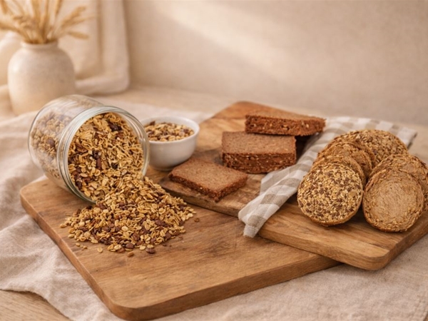 Beschuit, roggebrood en granola