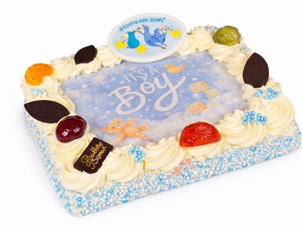 Geboortetaart jongen 10-12 personen